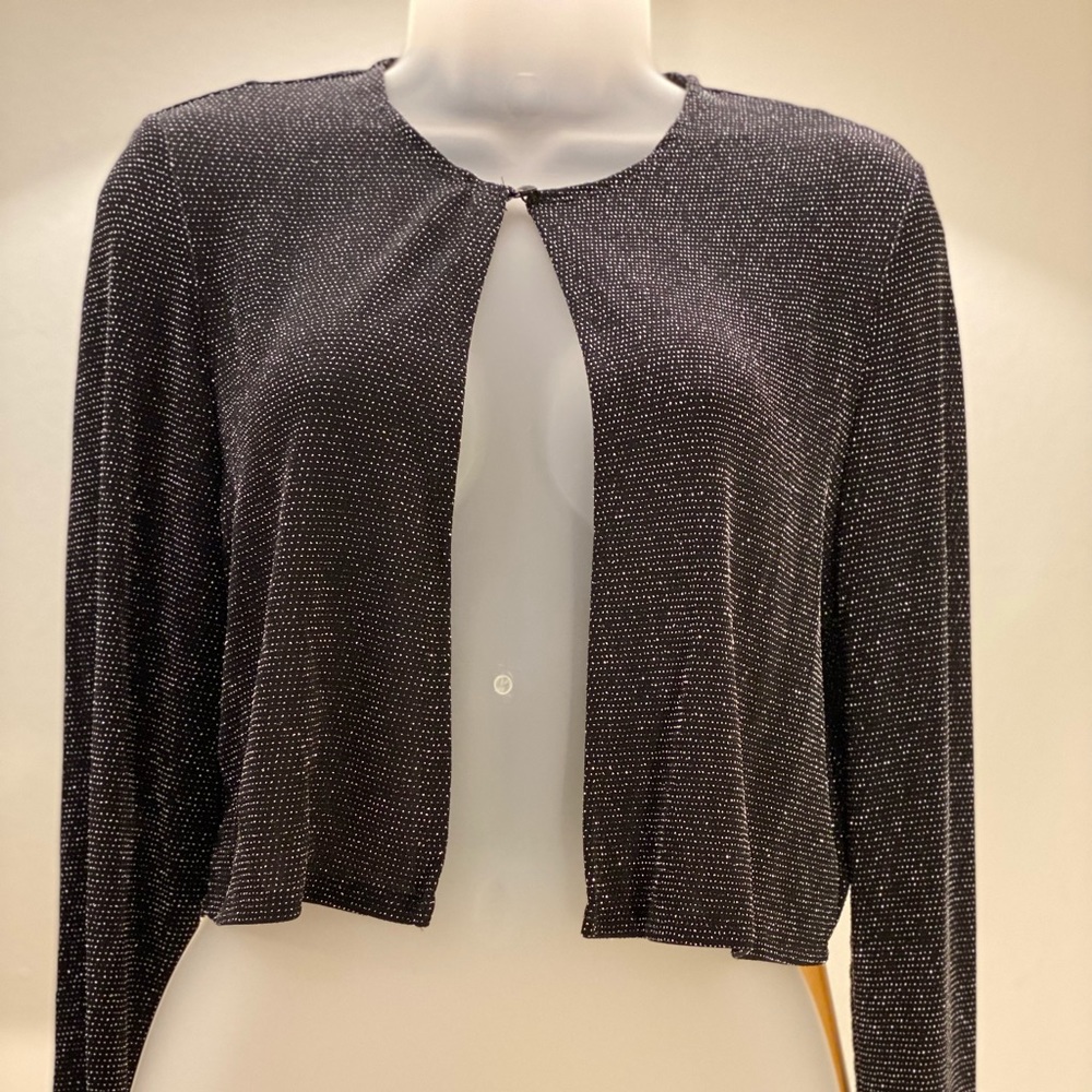 Onyx Nite Festive shrug with silver lame (S)